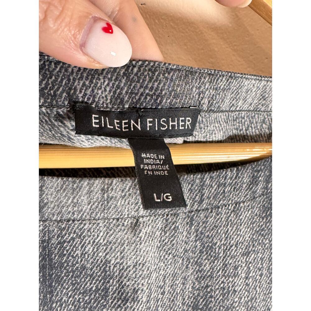 Eileen Fisher Womens Tunic Dress Top Silk Cotton Lagenlook Size L Gray - Picture 5 of 10